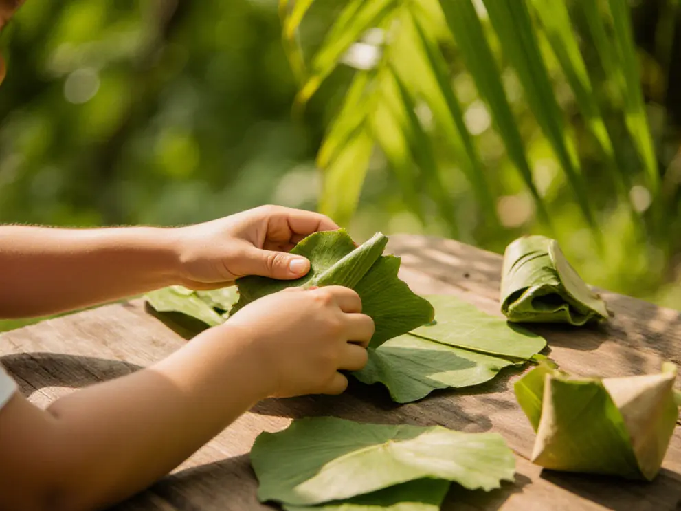 Đồ chơi trẻ em từ lá dừa nước: Sáng tạo & Thân thiện Môi trường trahoaduanuoc.com